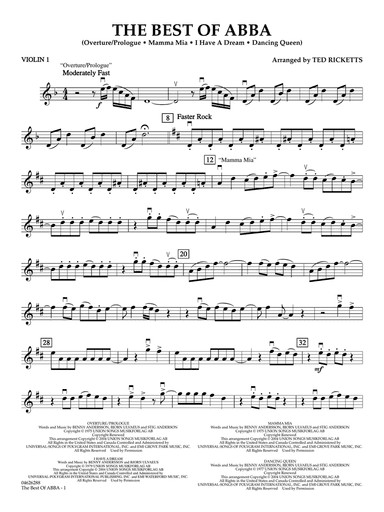 The Best of ABBA (arr. Ted Ricketts) - Violin 1