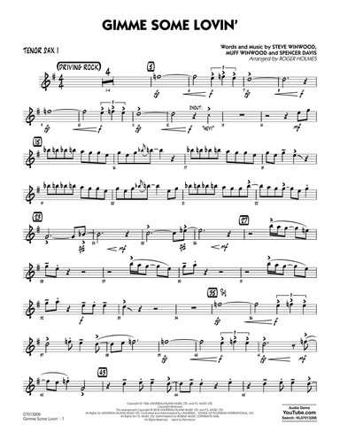 Gimme Some Lovin' - Tenor Sax 1
