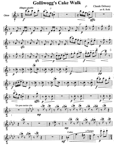 Debussy 1908 Children's Corner Golliwogg's Cake Walk Mixed Trio