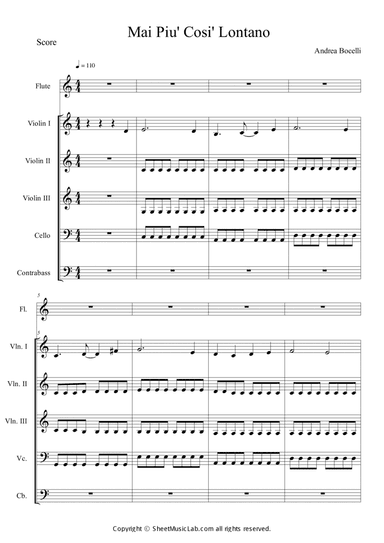 Mai Piu Cosi Lontano (Easy Version)