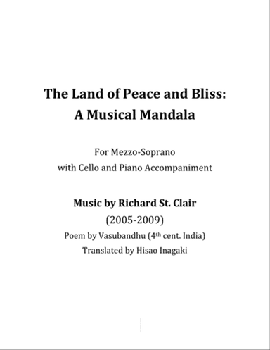 The Land of Peace and Bliss: A Musical Mandala for Soprano, Cello and Piano (Score and Part)