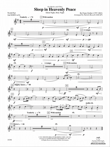 Sleep in Heavenly Peace: (wp) 2nd Horn in E-flat