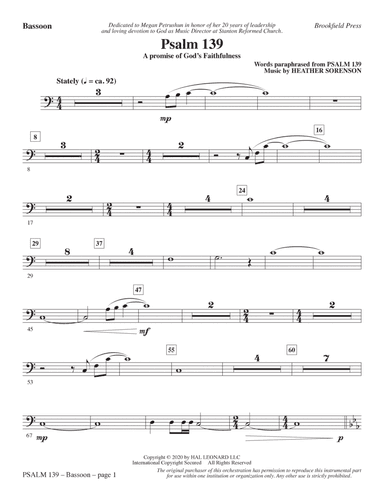Psalm 139 (A Promise of God's Faithfulness) - Bassoon