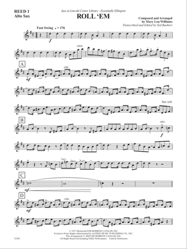 Roll 'Em: E-flat Alto Saxophone