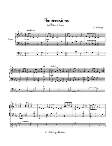 Impressions in C Minor for Organ
