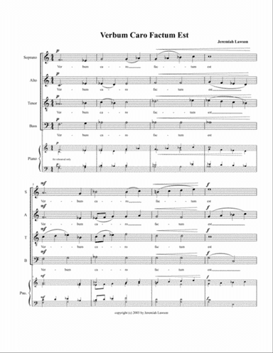 Verbum Caro Factum Est (SATB)