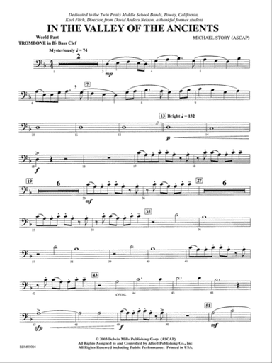 In the Valley of the Ancients: WP 1st B-flat Trombone B.C.