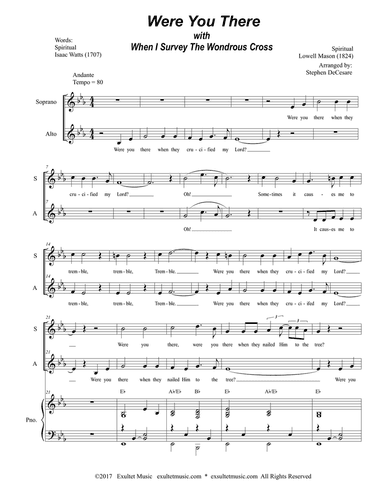 Were You There (with "When I Survey The Wondrous Cross") (2-part choir - (SA)