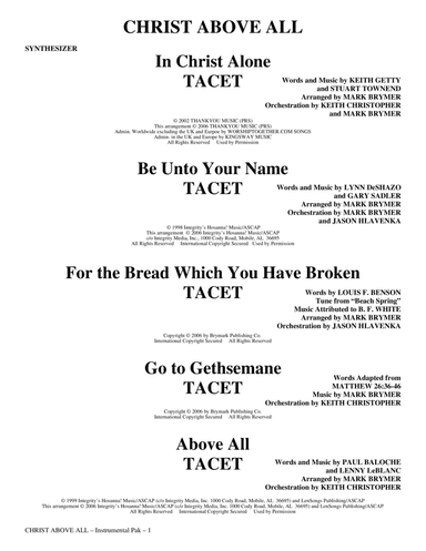 Christ Above All - Synthesizer