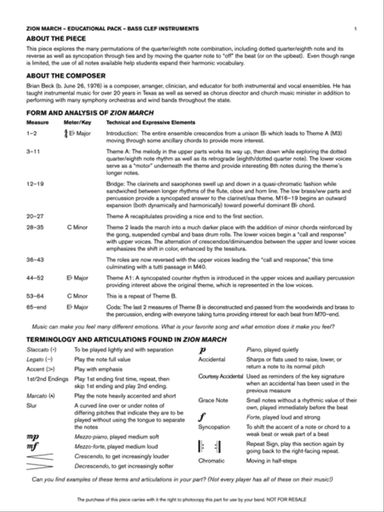 Zion March: Bass Educational Pack
