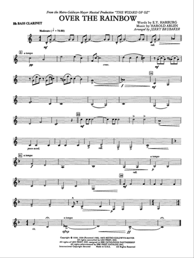Over the Rainbow: B-flat Bass Clarinet