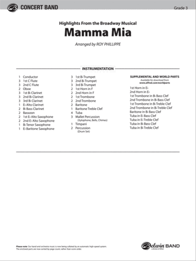 Mamma Mia! -- Highlights from the Broadway Musical: Score