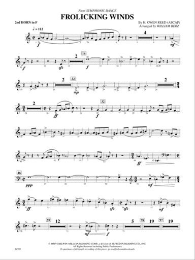 Frolicking Winds (from Symphonic Dance): 2nd F Horn