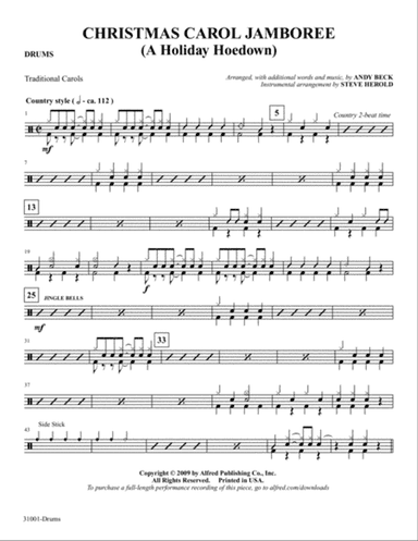 Christmas Carol Jamboree (A Holiday Hoedown): Drums