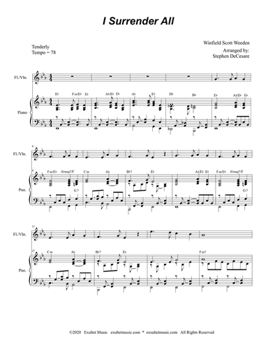I Surrender All (Flute or Violin solo and Piano)