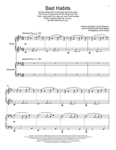 Bad Habits (arr. Kevin Olson)