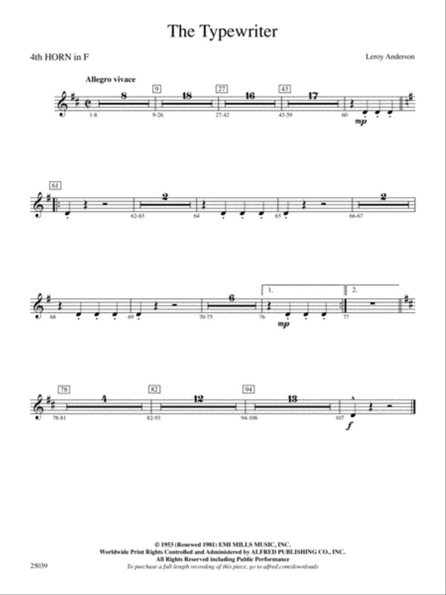 The Typewriter: 4th F Horn