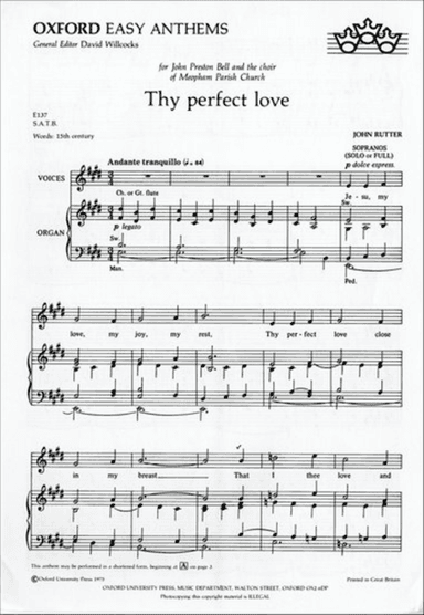 Thy perfect love