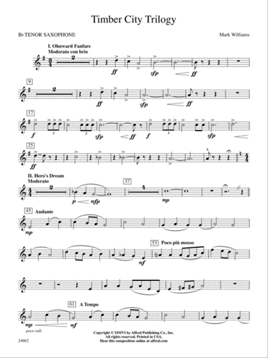 Timber City Trilogy: B-flat Tenor Saxophone