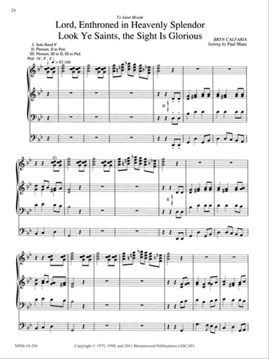Lord, Enthroned in Heavenly Splendor/Look, Ye Saints, the Sight Is Glorious (Downloadable)