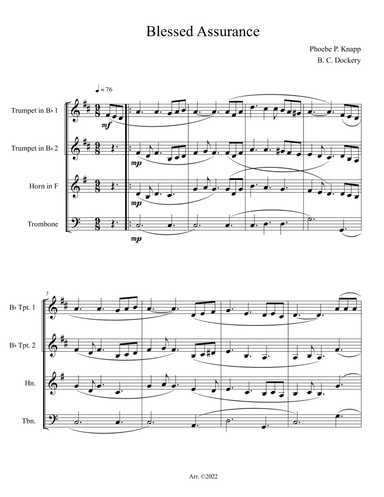 Blessed Assurance (Brass Quartet)