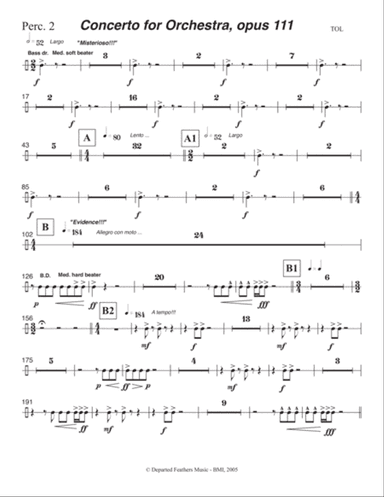 Concerto for Orchestra, opus 111 (2005) Percussion part 2