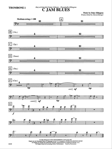 C Jam Blues: 1st Trombone