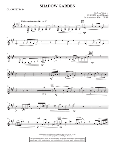 Shadow Garden (Consort) - Bb Clarinet