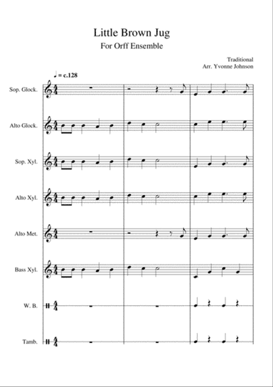 Little Brown Jug - For Orff Ensemble