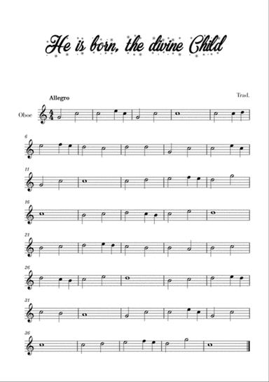 He is born, the divine Child (for Oboe)