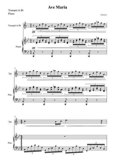 Ave Maria For Trumpet Bb