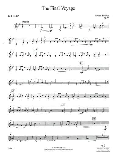 The Final Voyage: 1st F Horn