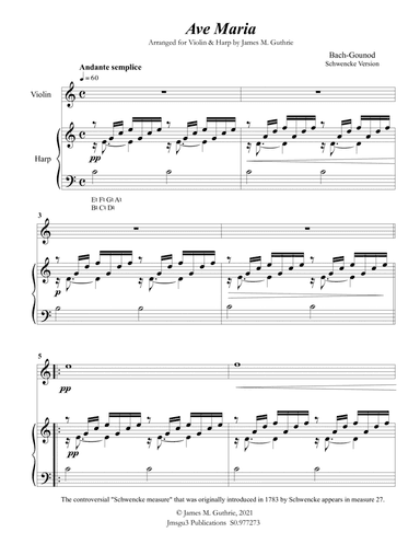 Bach-Gounod: Ave Maria for Violin & Harp
