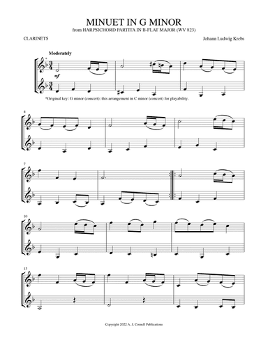 Minuet in G Minor (from Harpsichord Partita in B-flat Major)