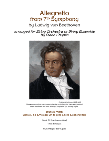 Allegretto from 7th Symphony for String Orch or Sextet