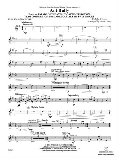 The Ant Bully, Selections from: E-flat Alto Saxophone