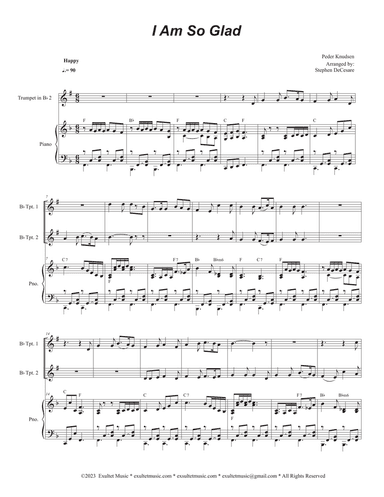 I Am So Glad (Duet for Bb-Trumpet)