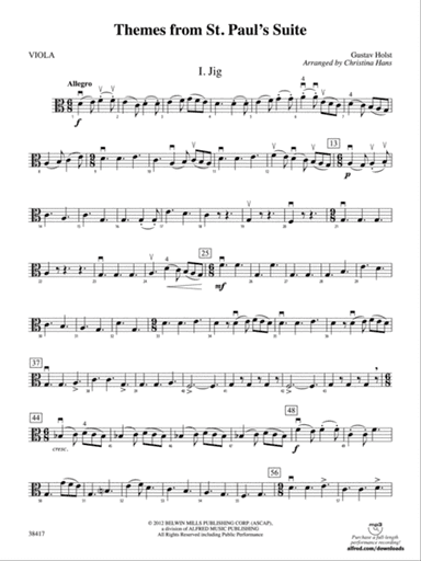Themes from St. Paul's Suite: Viola