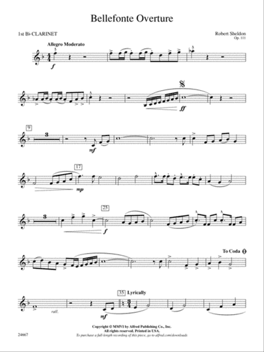 Bellefonte Overture: 1st B-flat Clarinet