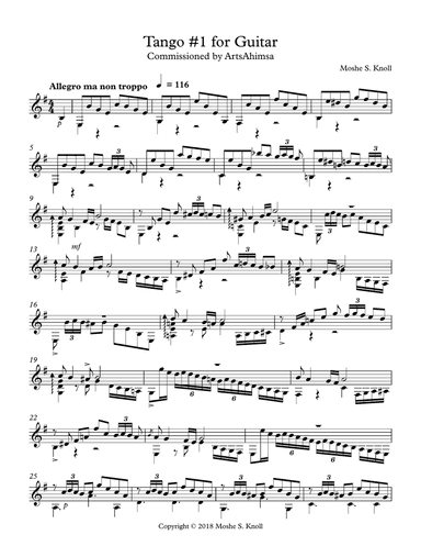 Tango # 1 for Guitar Solo