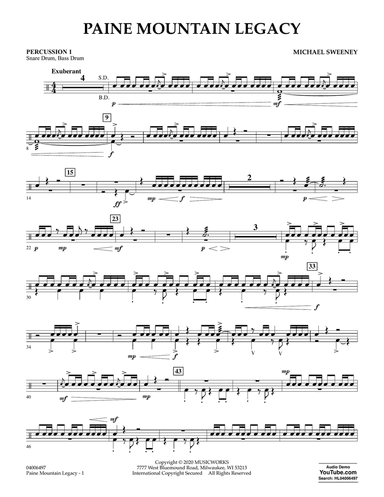 Paine Mountain Legacy - Percussion 1