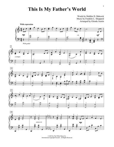 This Is My Father's World (arr. Glenda Austin)