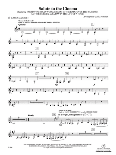 Salute to the Cinema: B-flat Bass Clarinet
