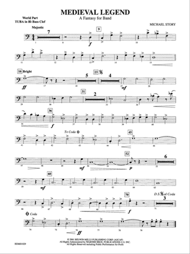 Medieval Legend (A Fantasy for Band): (wp) B-flat Tuba B.C.