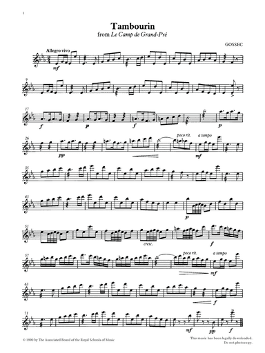 Tambourin from Graded Music for Tuned Percussion, Book III