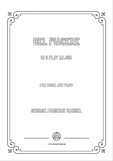 Handel-Bel piacere in G flat Major,for Voice and Piano