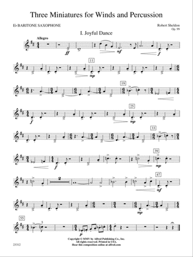 Three Miniatures for Winds and Percussion: E-flat Baritone Saxophone