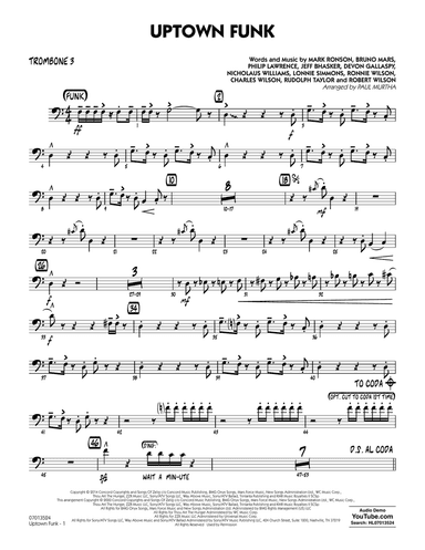 Uptown Funk (feat. Bruno Mars) (arr. Paul Murtha) - Trombone 3
