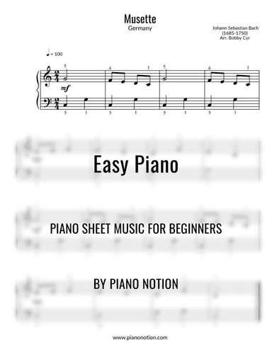Musette (Easy Piano Solo) Simplified version
