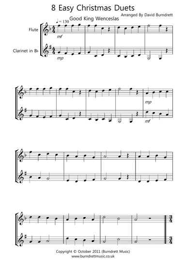 8 Christmas Duets for Flute And Clarinet